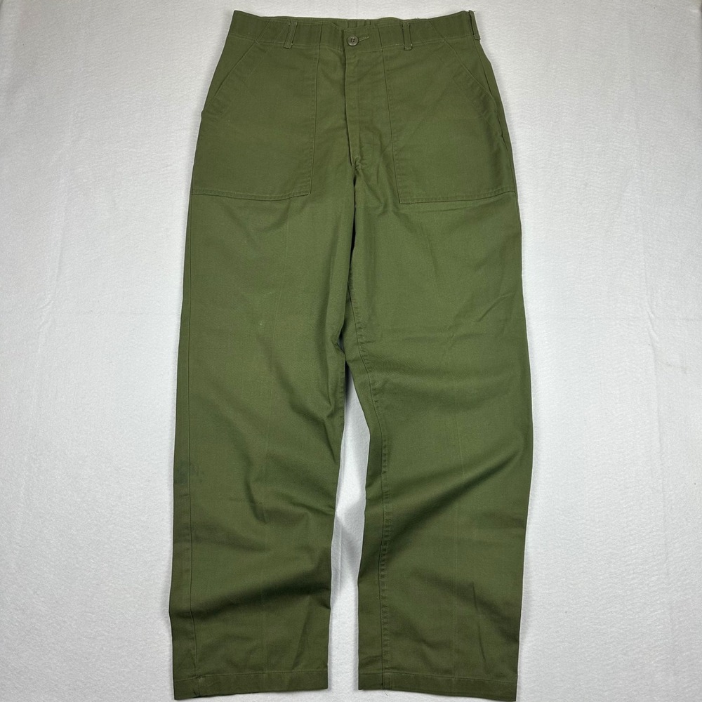 Vintage US Military OG-507 Utility Trousers Olive Drab Green 34x31 Mens Pants